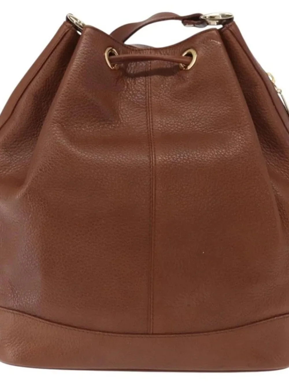 Burberrys Purse Shoulder Bag Leather Brown Gold Auth - Picture 4 of 15